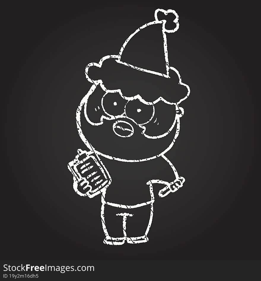 Christmas Man Chalk Drawing