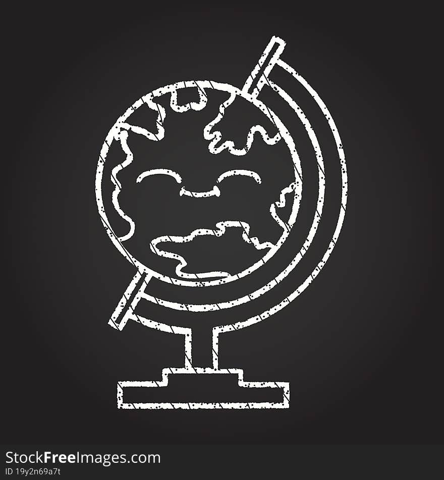 Geography Globe Chalk Drawing