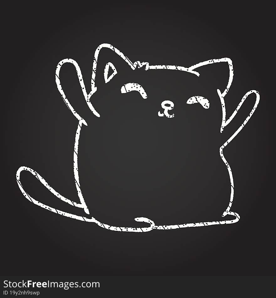 Cat Chalk Drawing