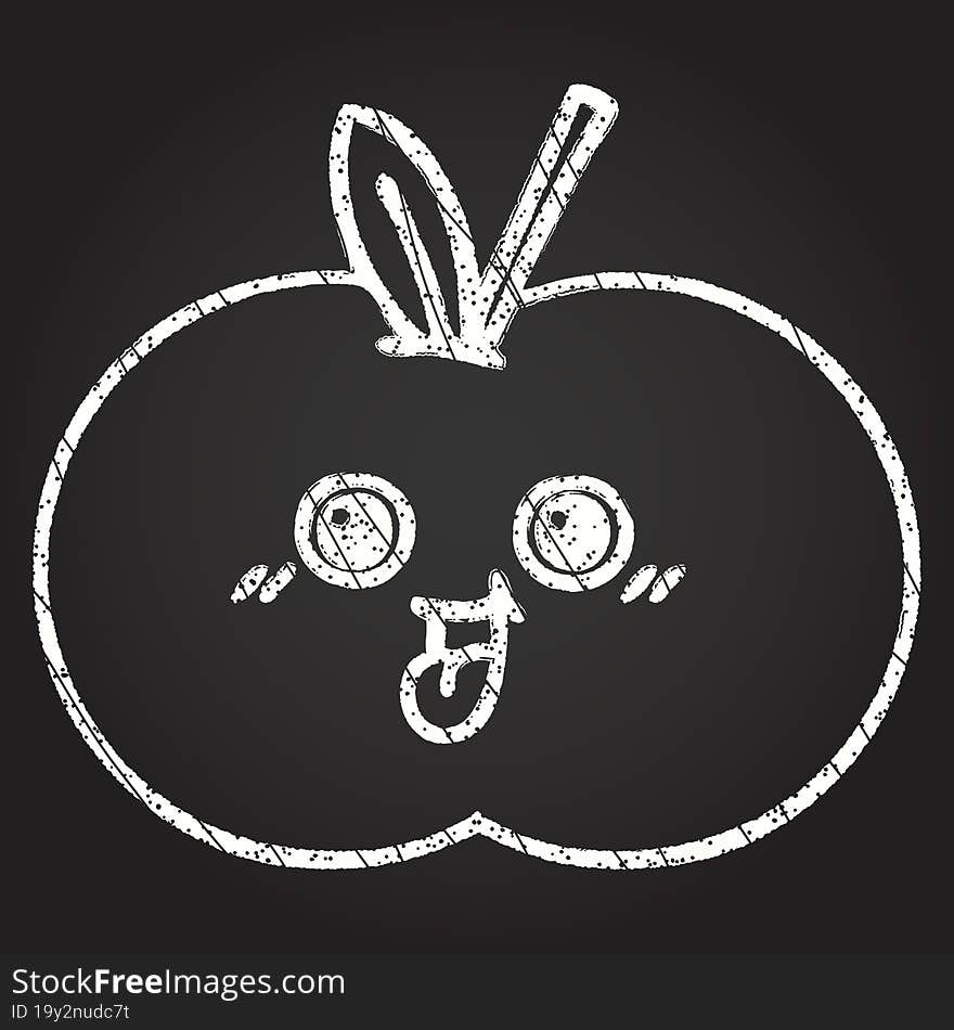 Apple Chalk Drawing