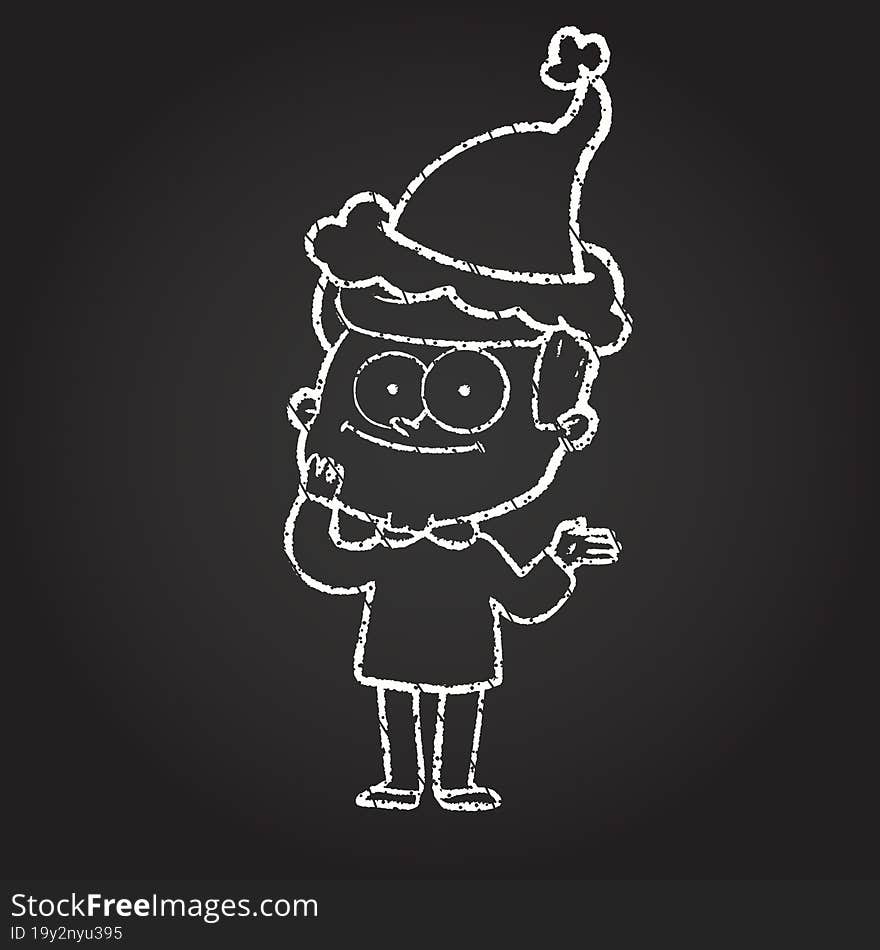 Christmas Man Chalk Drawing