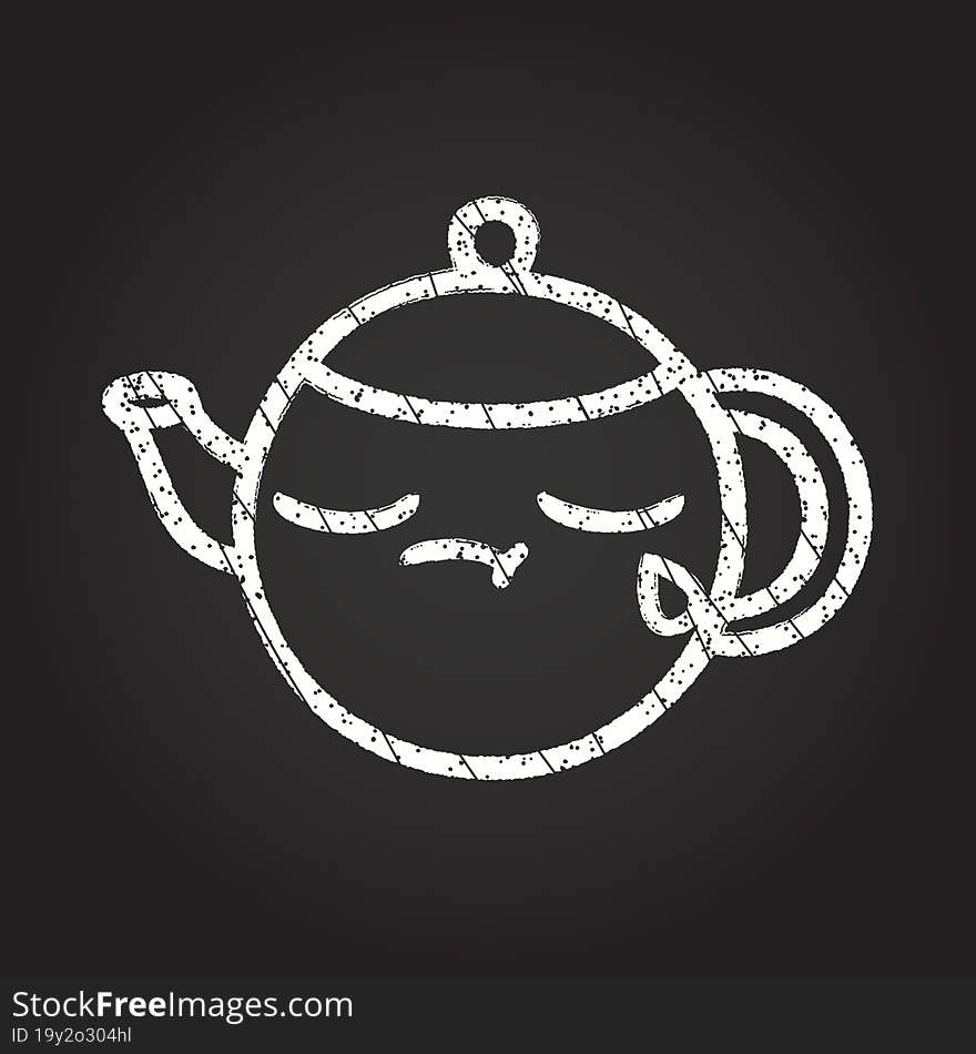 Crying Teapot Chalk Drawing