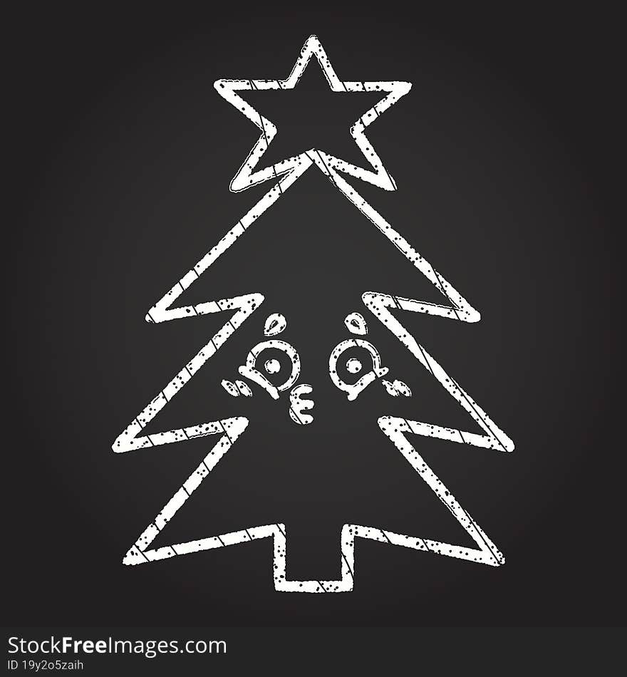 Christmas Tree Chalk Drawing