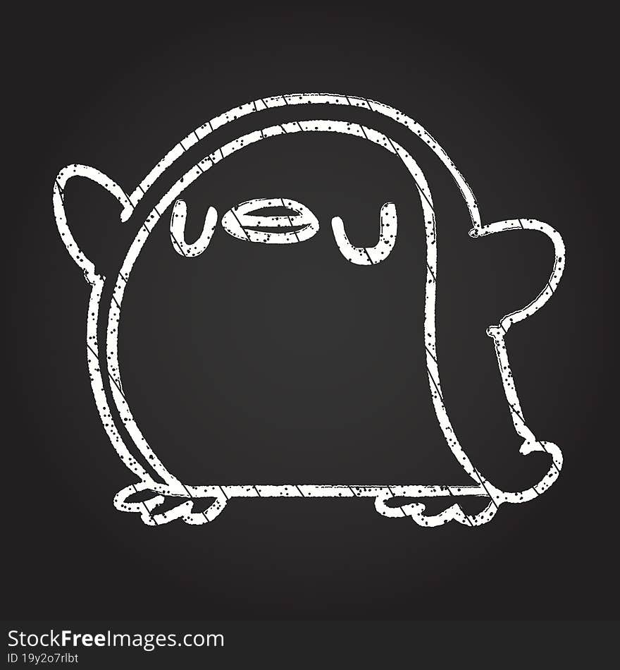 Penguin Chalk Drawing