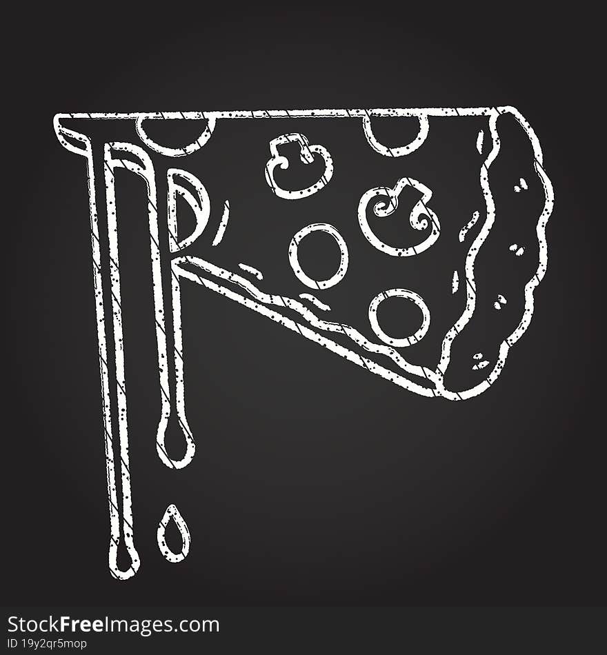 Pizza Slice Chalk Drawing