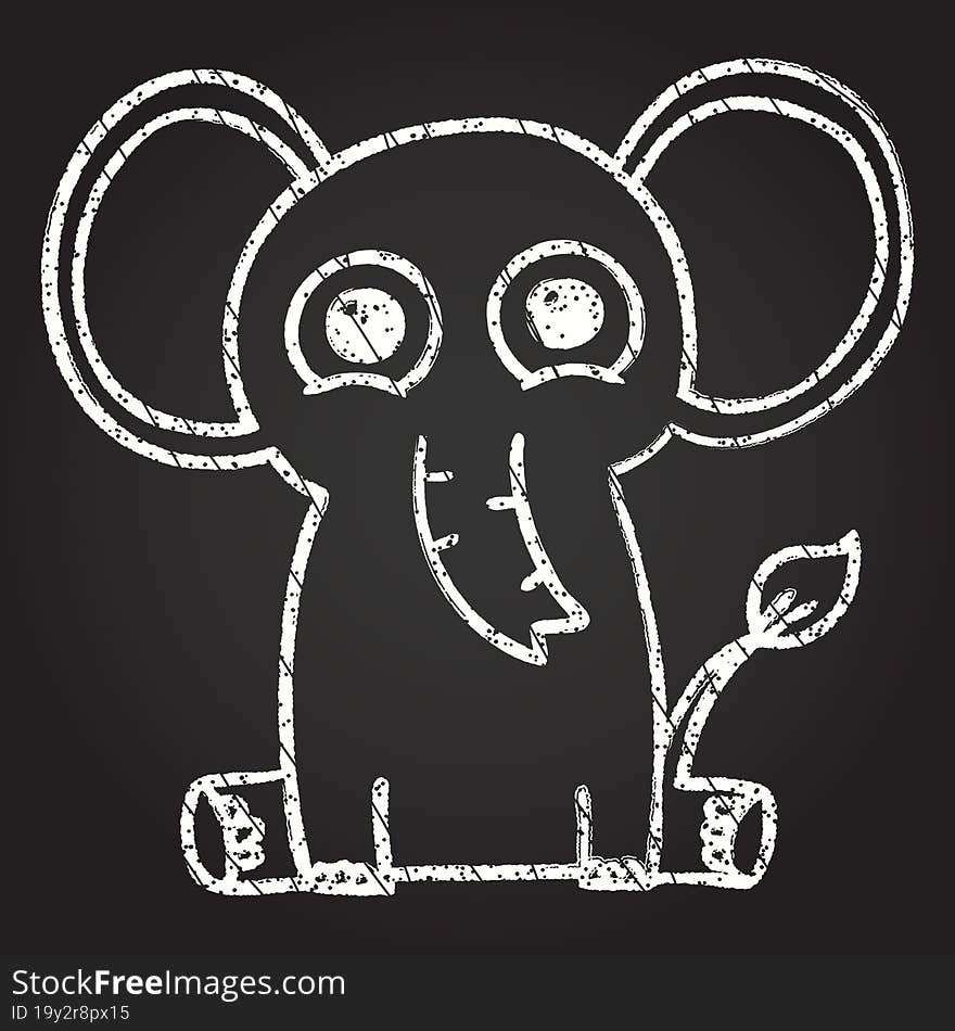 Elephant Chalk Drawing