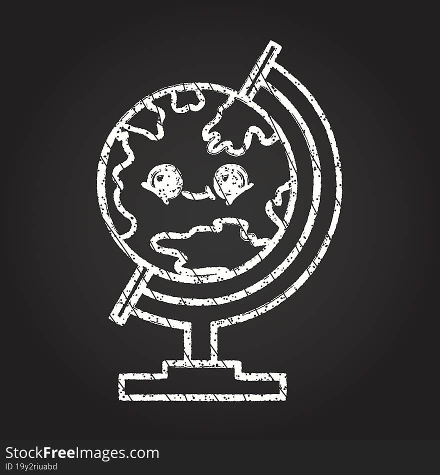 Globe Chalk Drawing