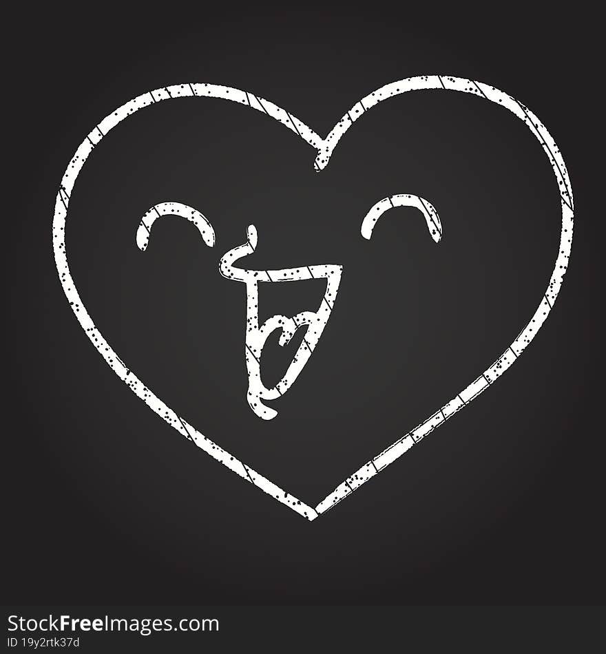 Laughing Heart Chalk Drawing