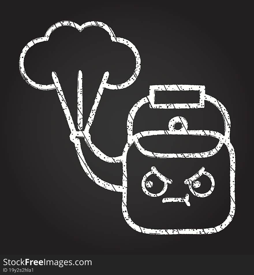 Steaming Kettle Chalk Drawing