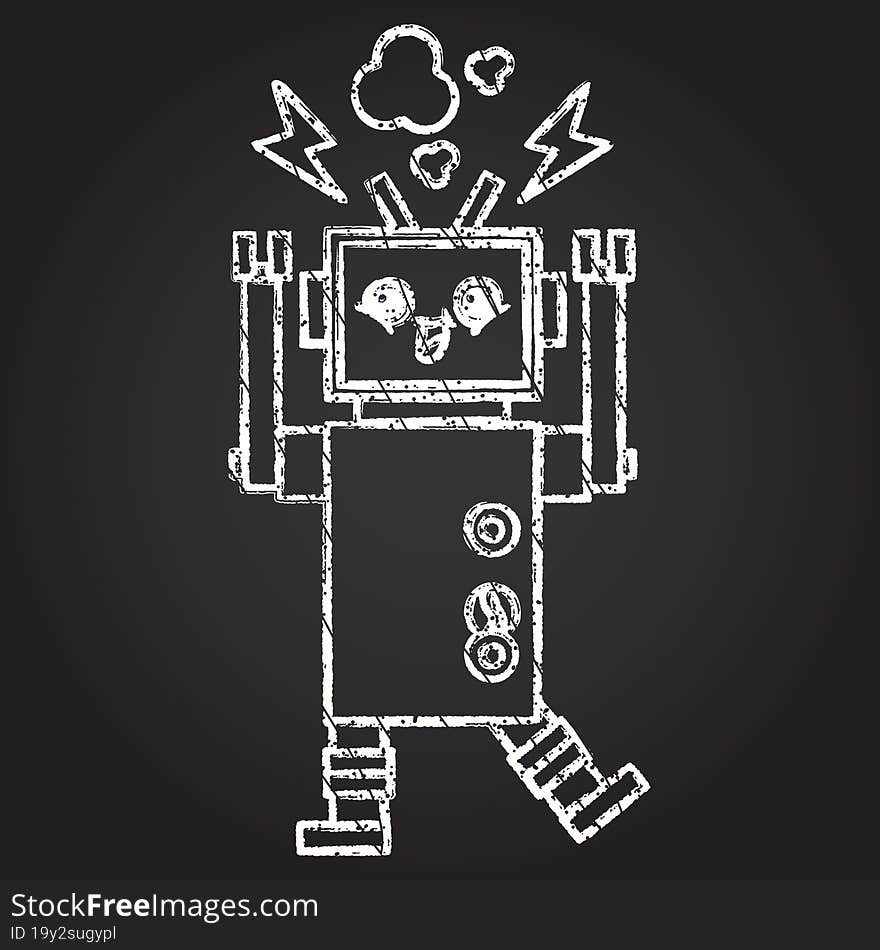 Robot Chalk Drawing