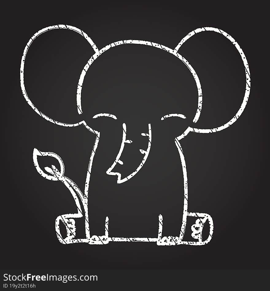 Elephant Chalk Drawing