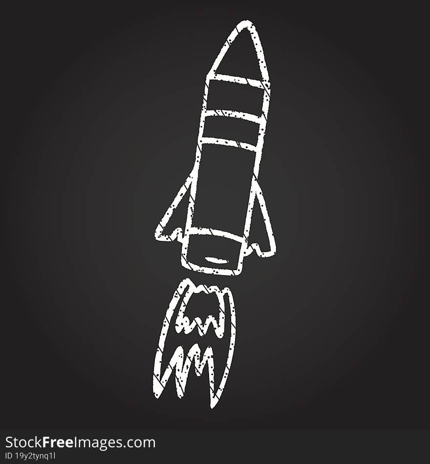 Space Rocket Chalk Drawing