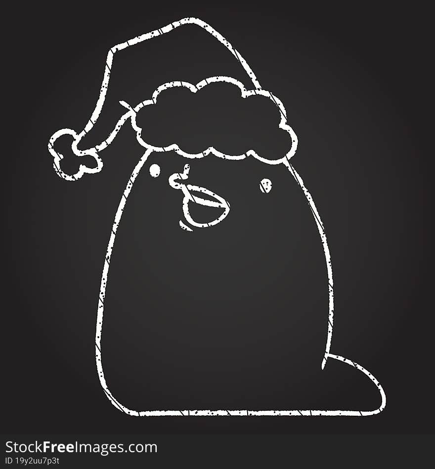 Christmas Slug Chalk Drawing