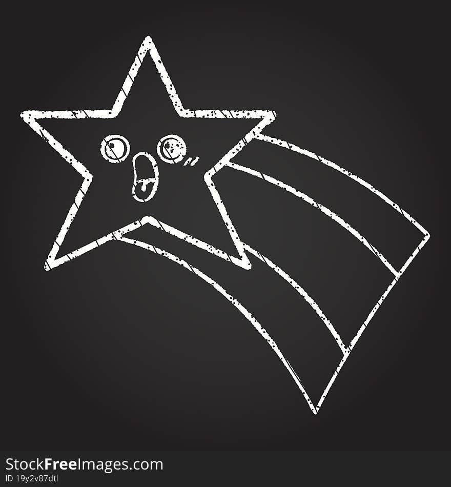 Shooting Star Chalk Drawing