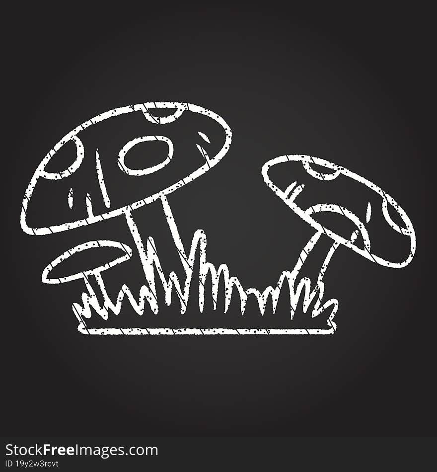 Toadstools Chalk Drawing