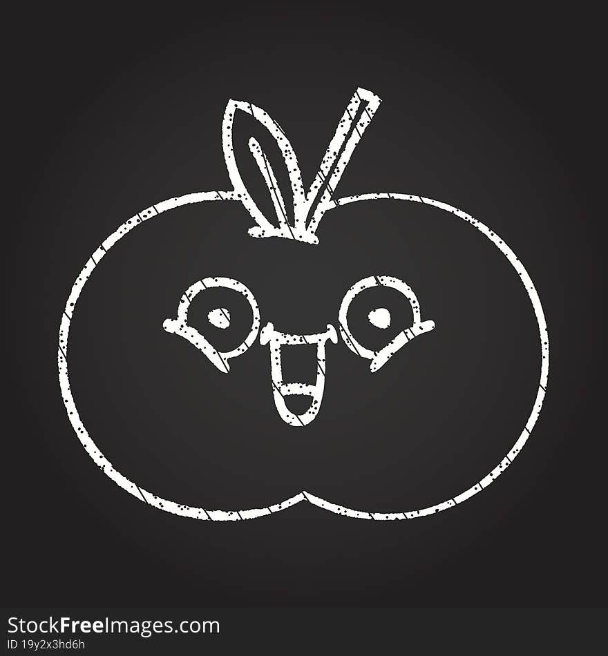 Apple Chalk Drawing