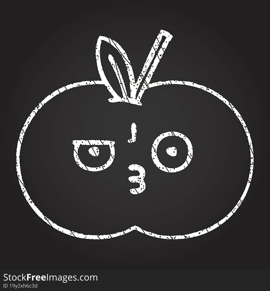 Apple Chalk Drawing