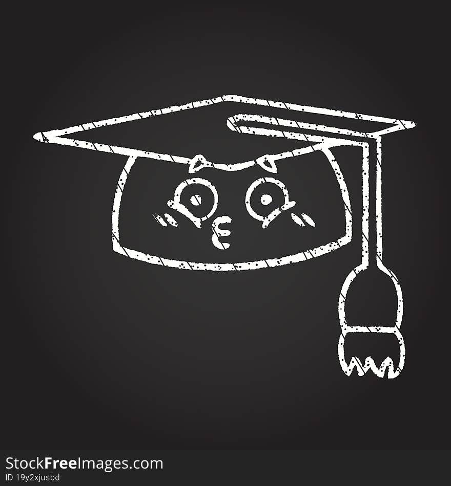 Graduation Cap Chalk Drawing