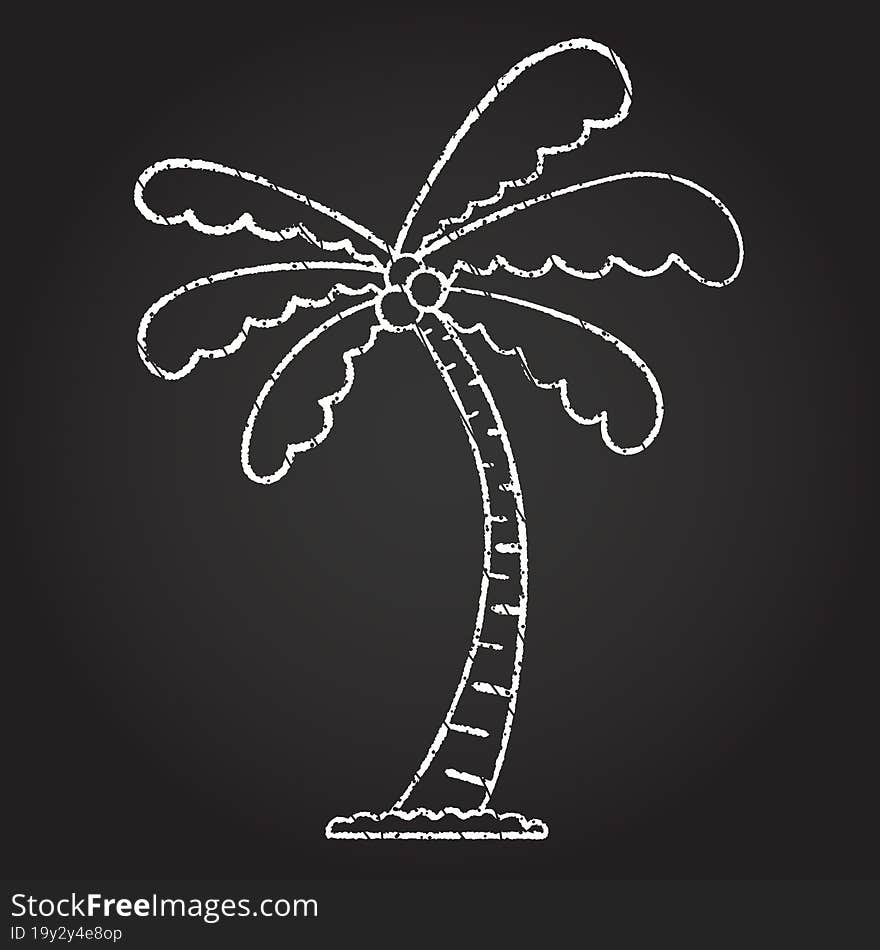 Palm Tree Chalk Drawing