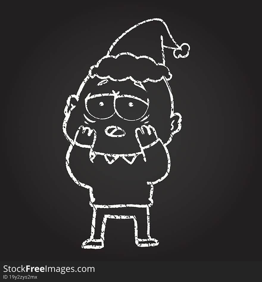 Christmas Man Chalk Drawing