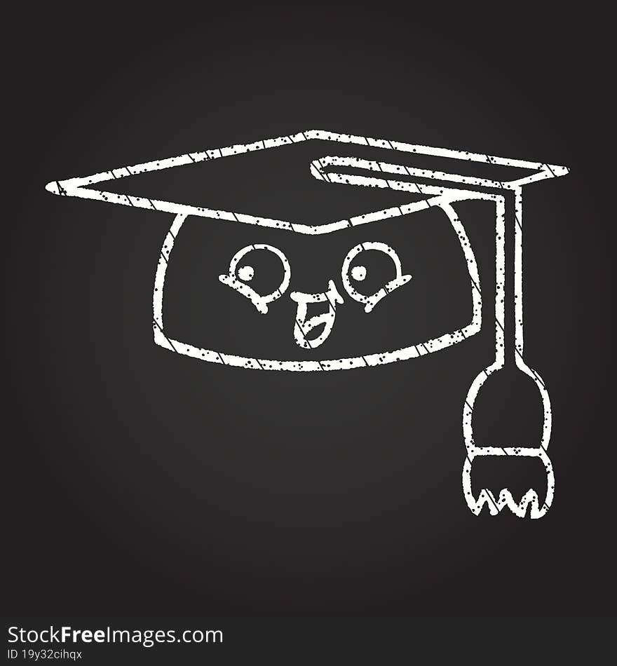 Graduation Cap Chalk Drawing