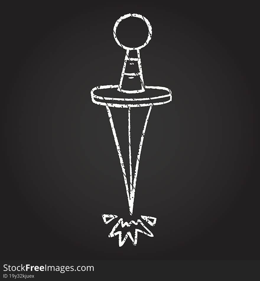 Dagger Chalk Drawing