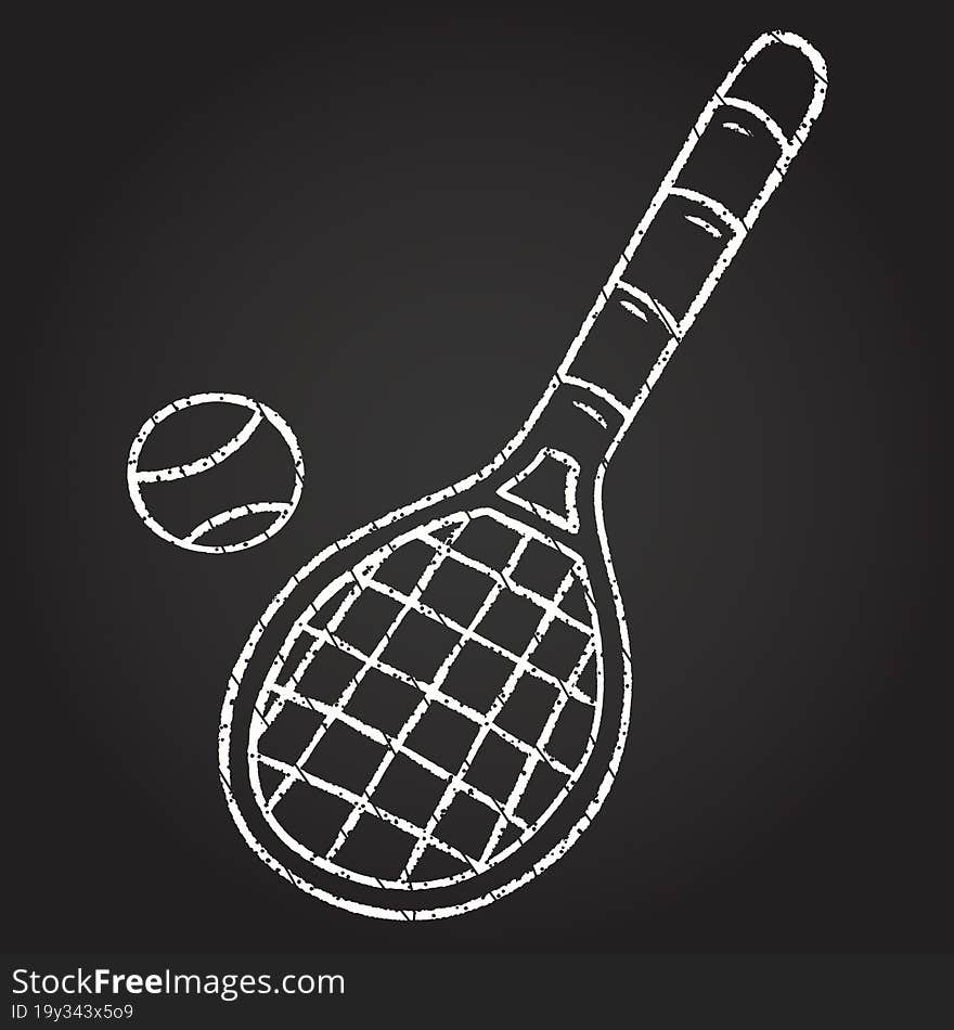 Tennis Racket Chalk Drawing