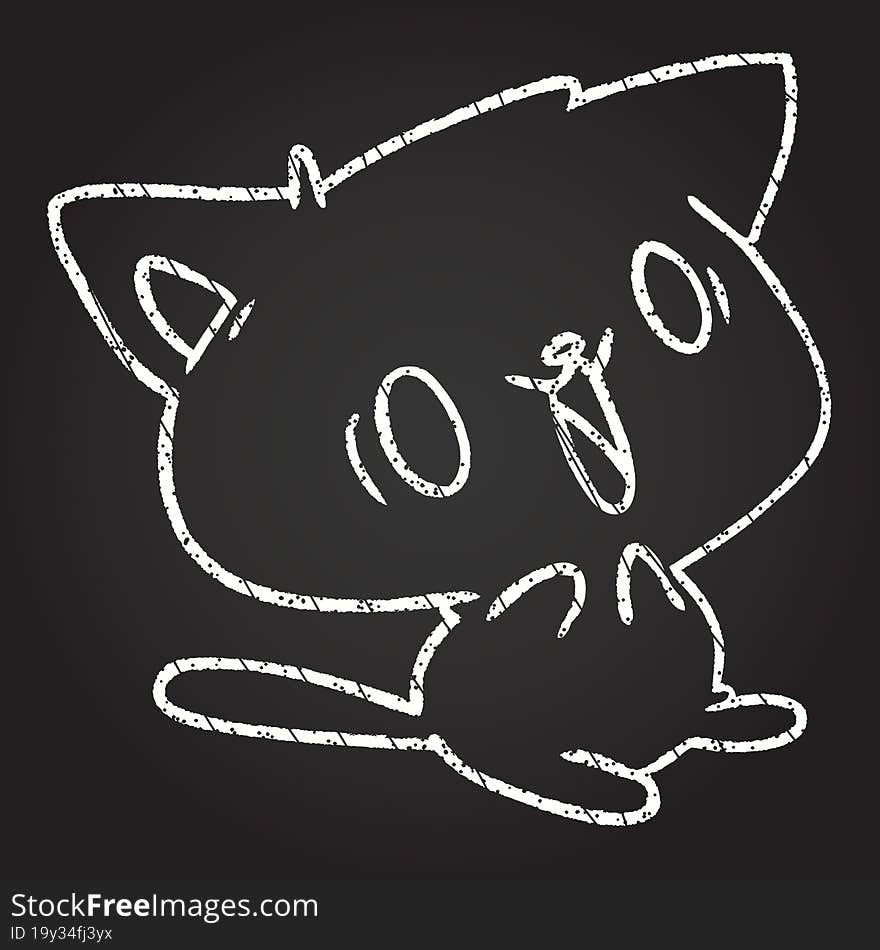 Cute Cat Chalk Drawing