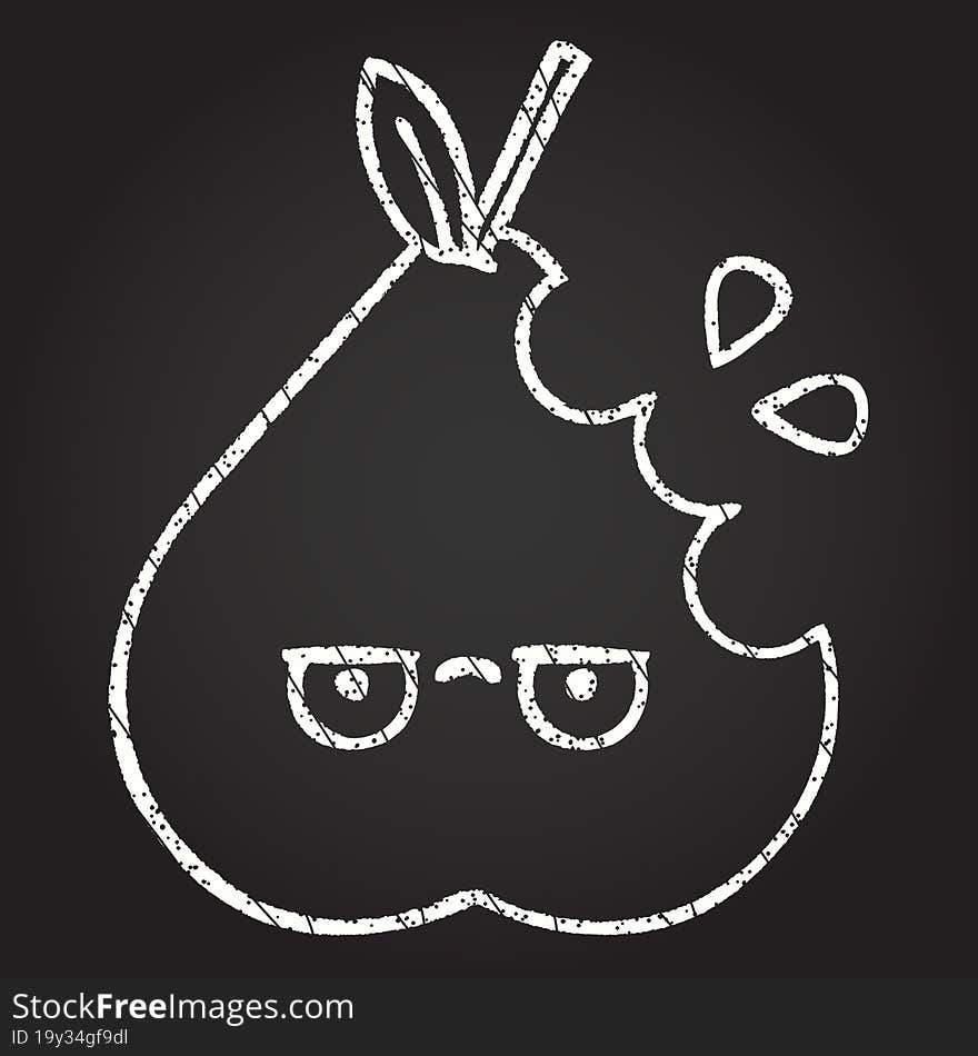 Pear Chalk Drawing