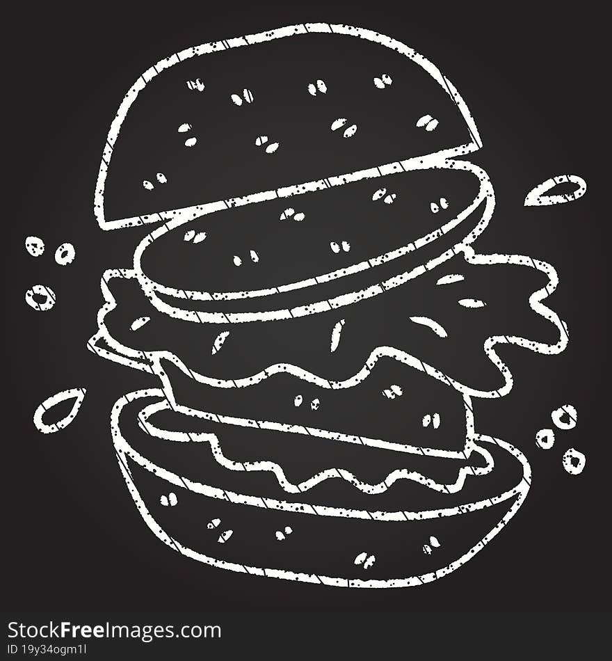 Burger Chalk Drawing