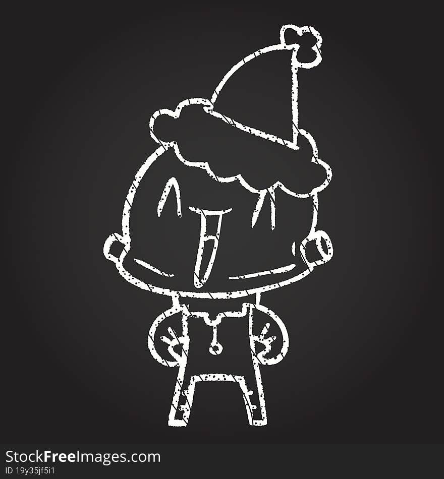 Christmas Robot Chalk Drawing