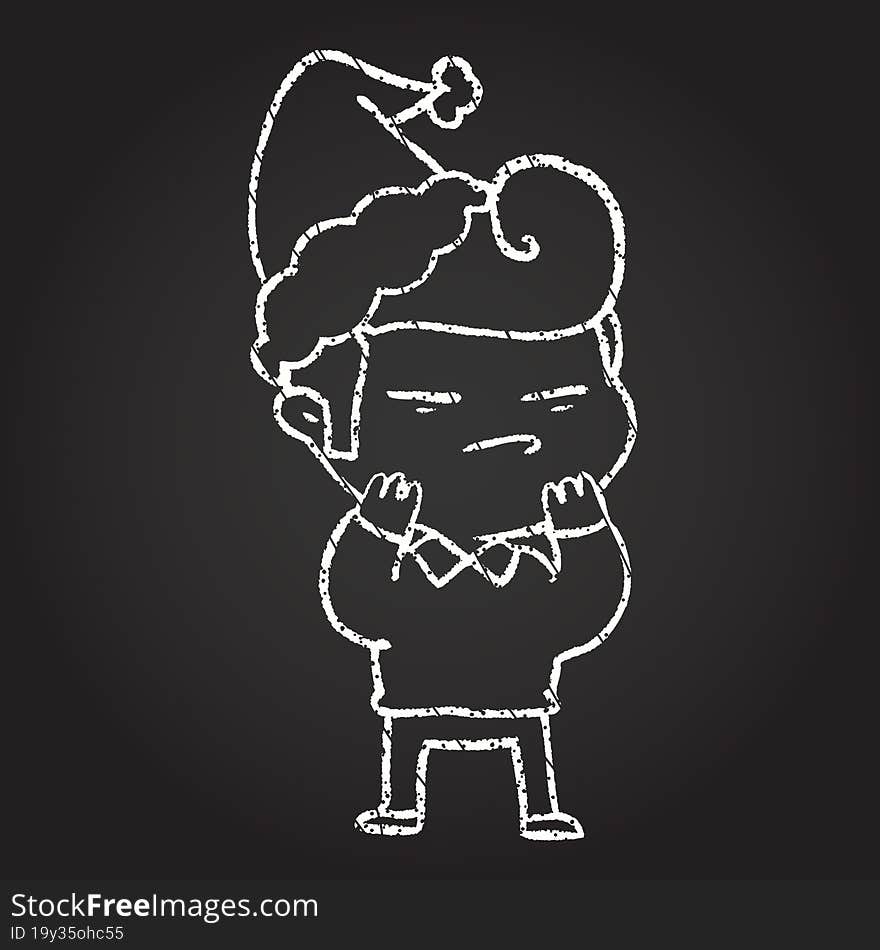 Christmas Man Chalk Drawing