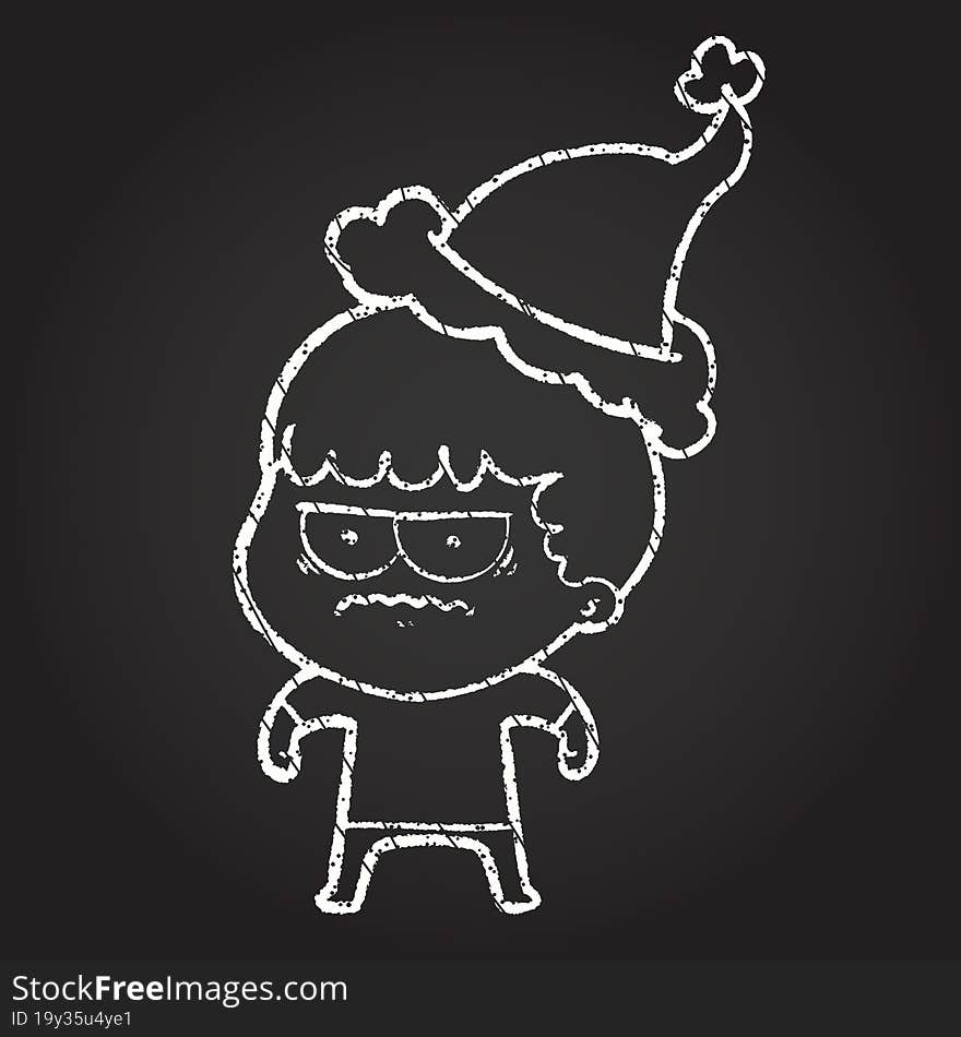 Christmas Man Chalk Drawing