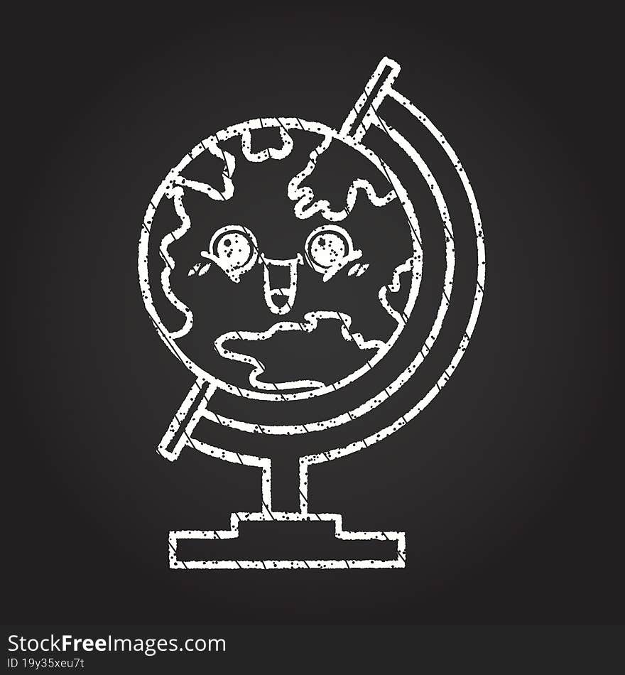 Globe Chalk Drawing