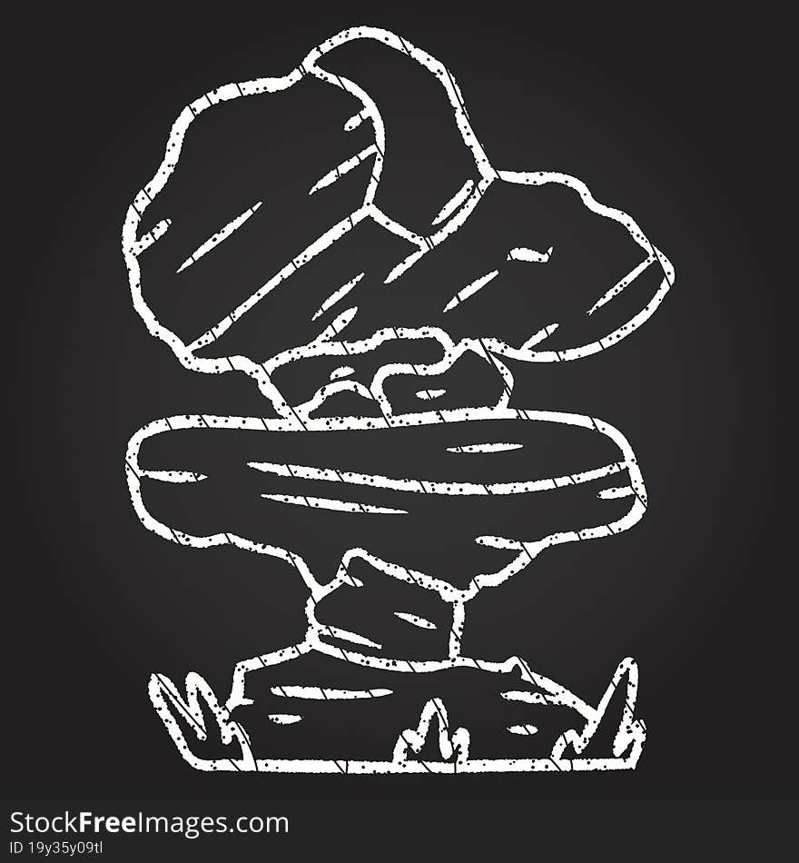 Stacked Rocks Chalk Drawing