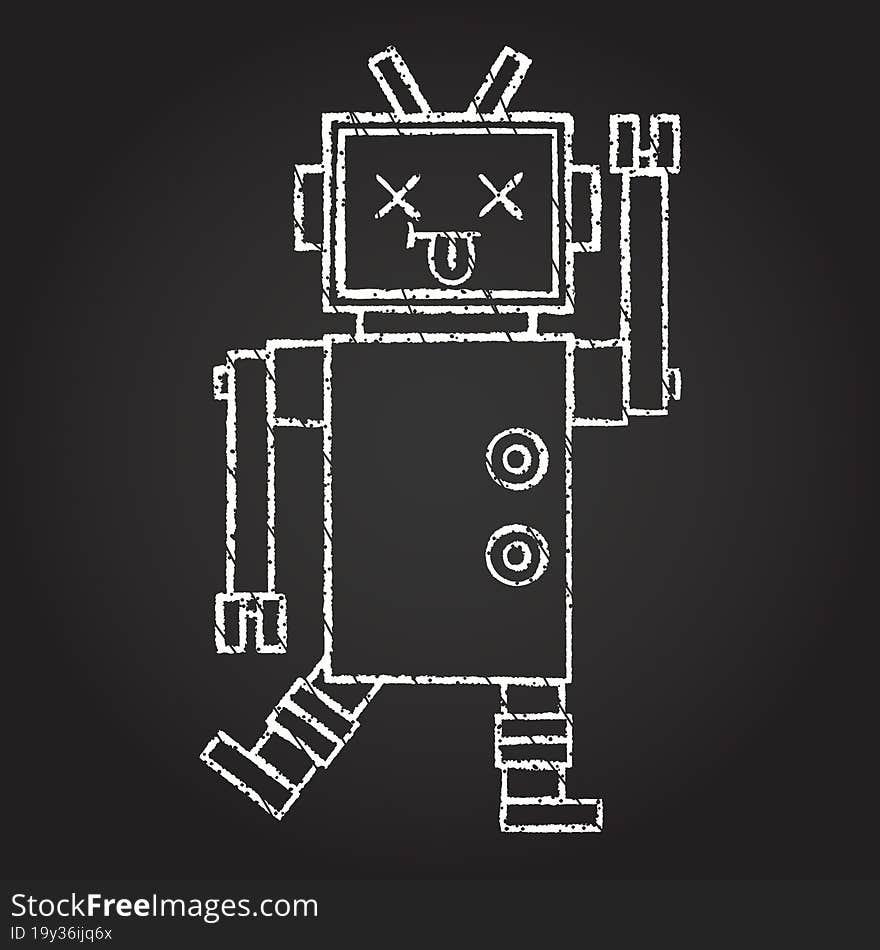 Robot Chalk Drawing