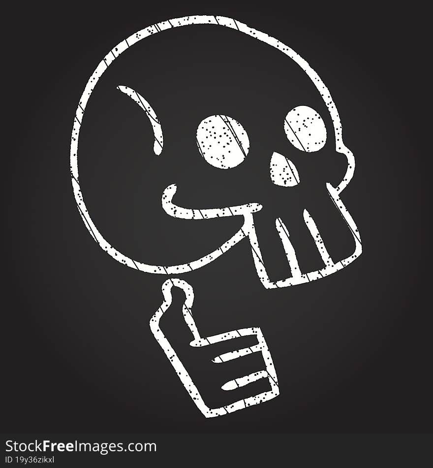 Spooky Skull Chalk Drawing