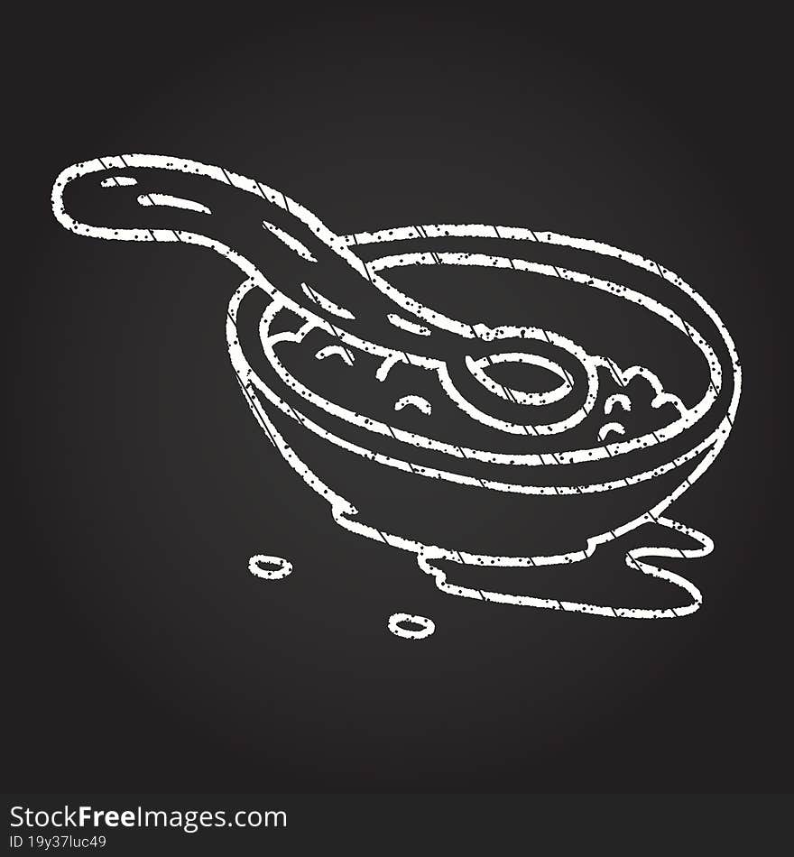 Soup Bowl Chalk Drawing