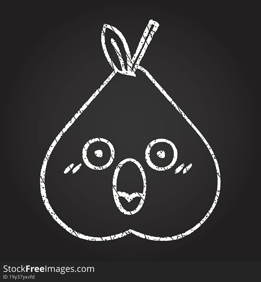 Shocked Pear Chalk Drawing