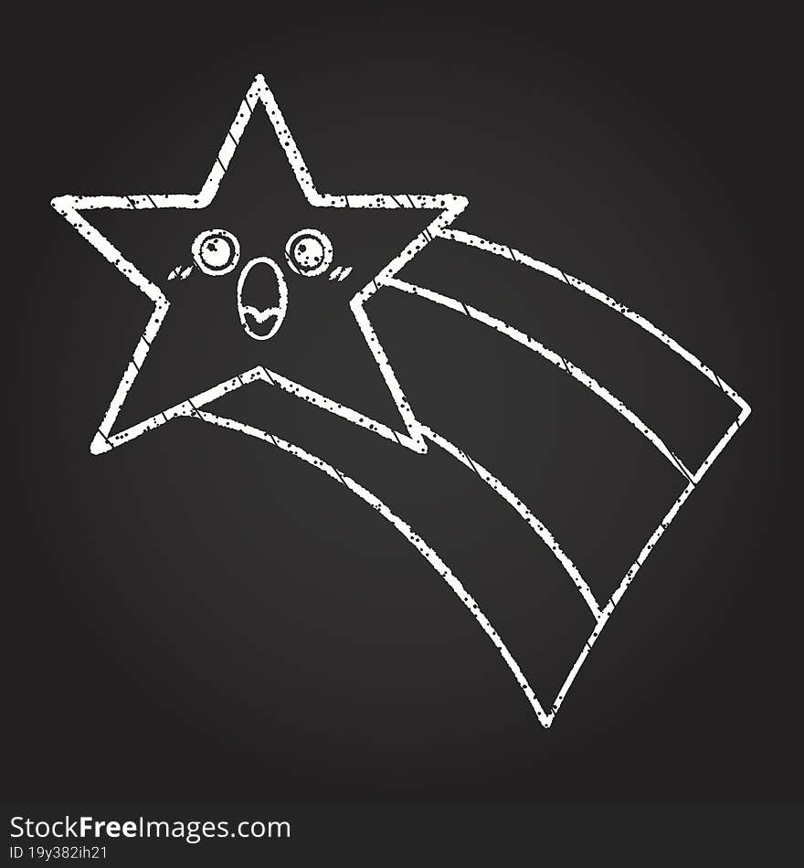 Shooting Star Chalk Drawing