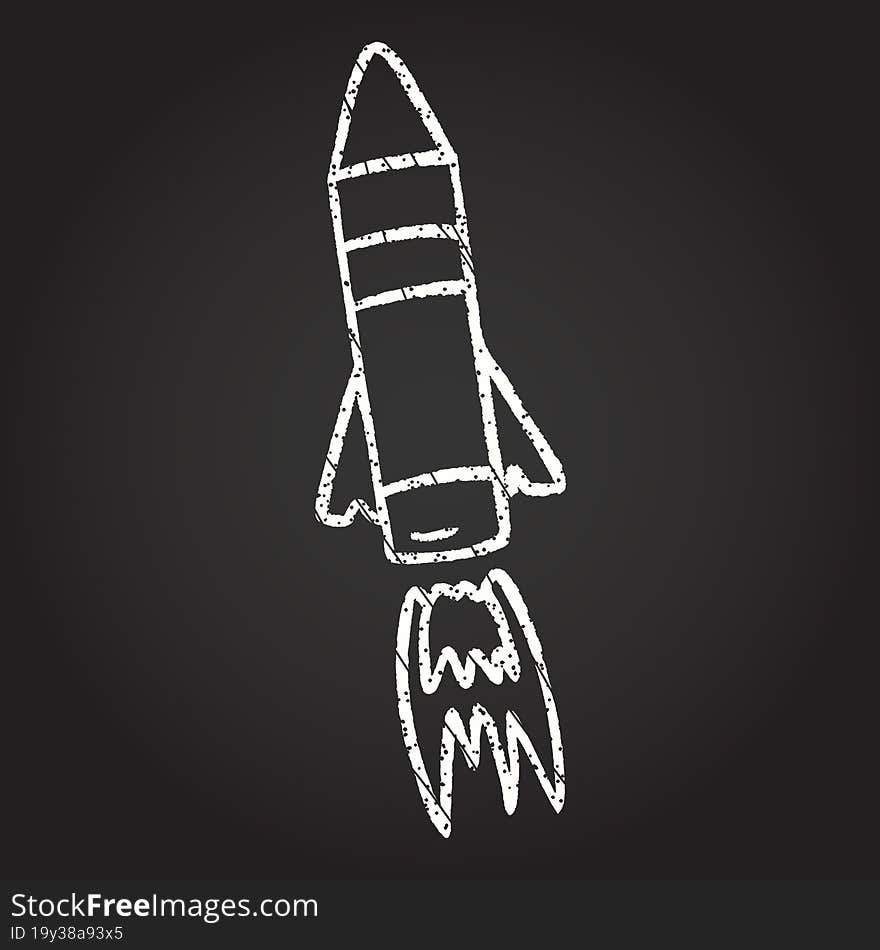 Rocket Chalk Drawing