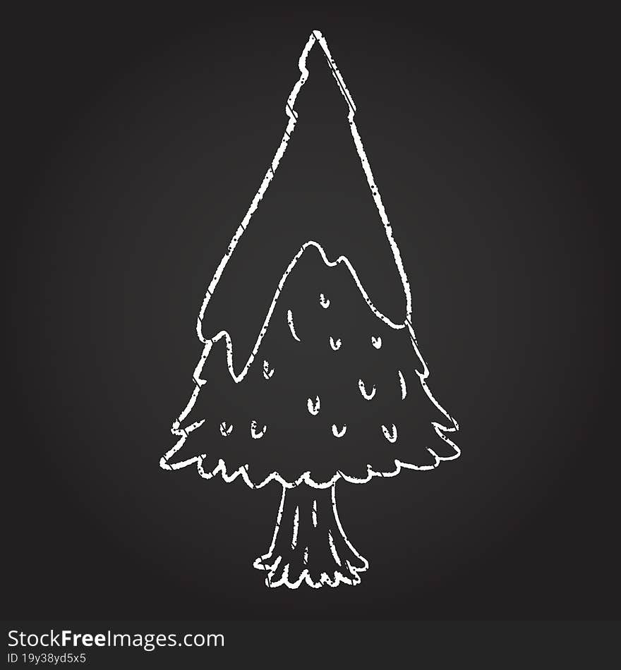 Winter Tree Chalk Drawing