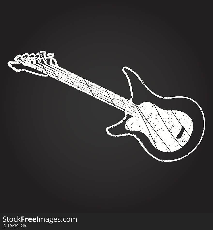 Electric Guitar Chalk Drawing