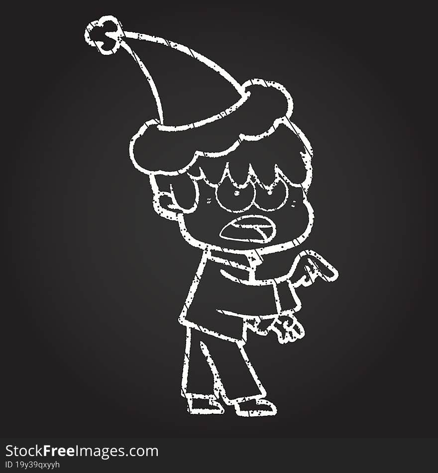 Christmas Man Chalk Drawing