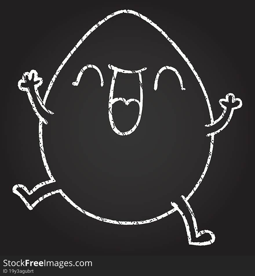 Happy Egg Chalk Drawing