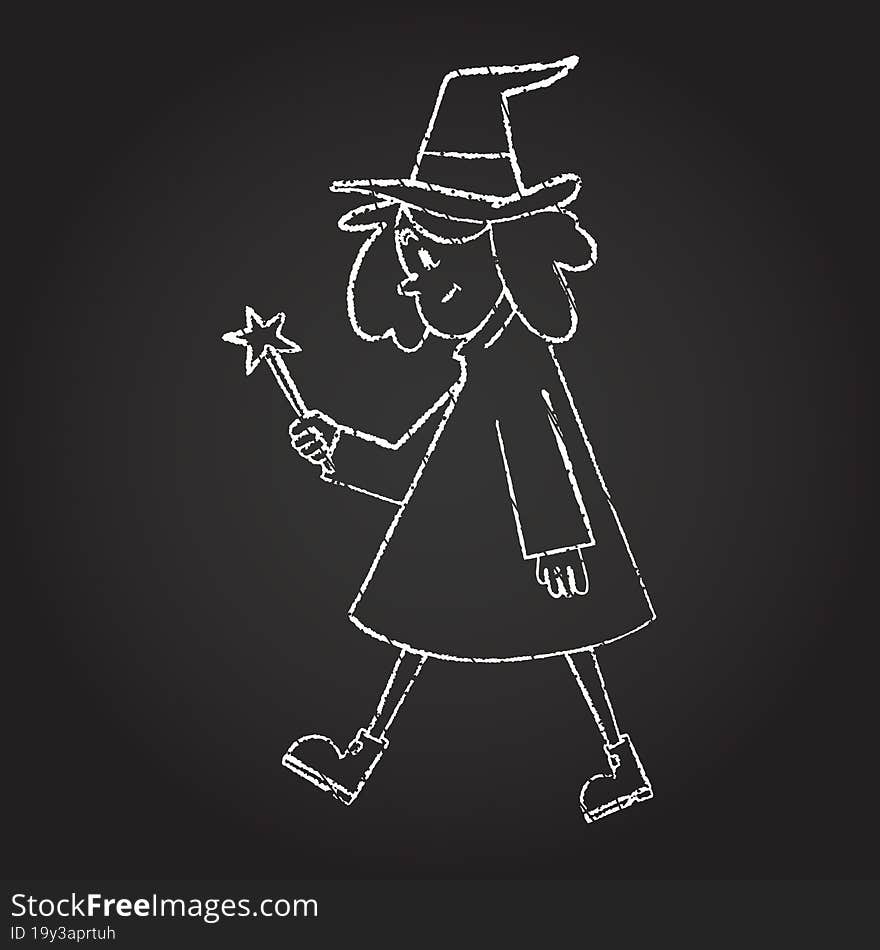 Witch Chalk Drawing