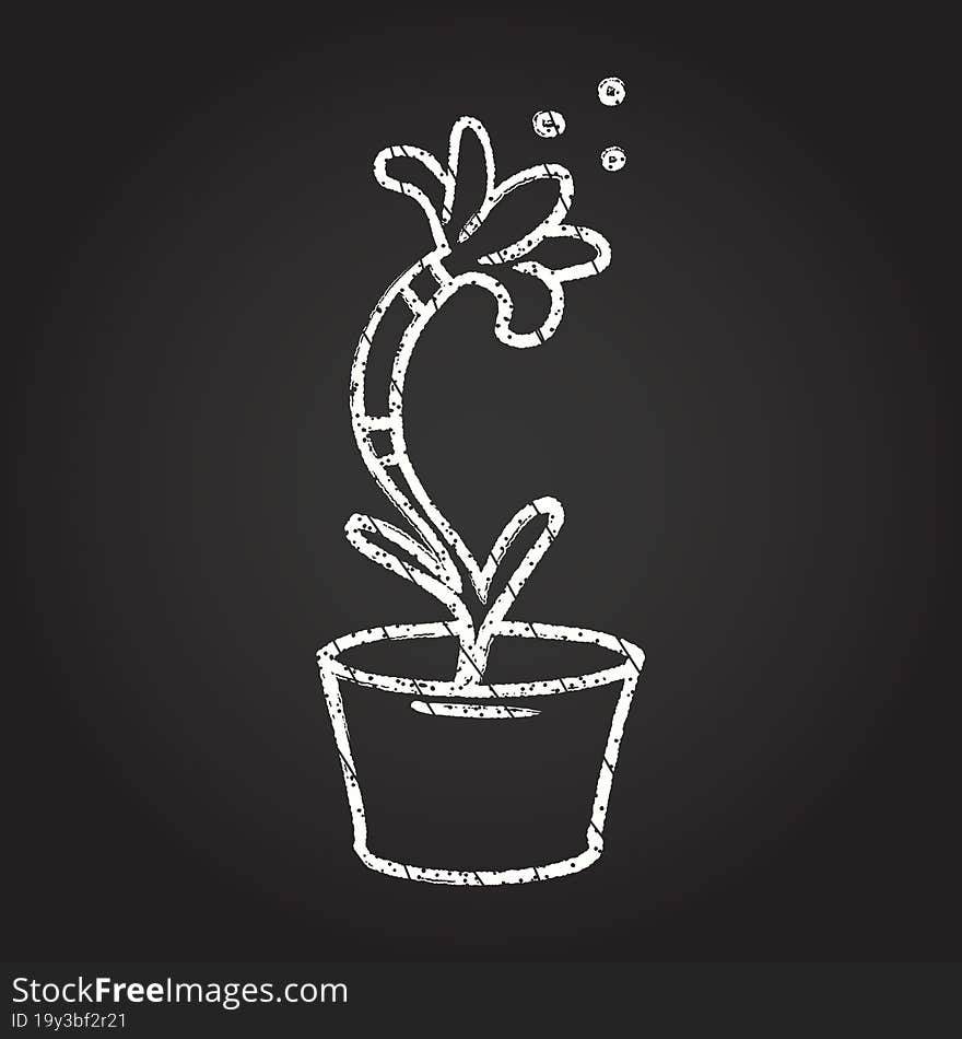 House Plant Chalk Drawing