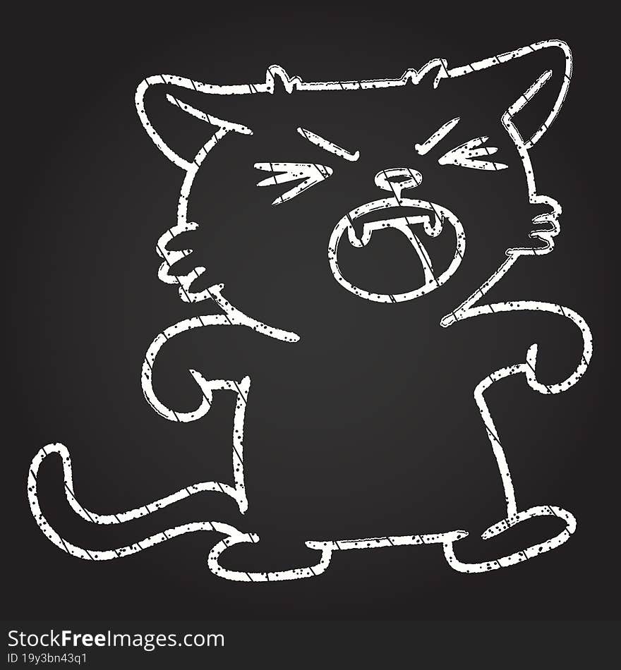 Singing Cat Chalk Drawing