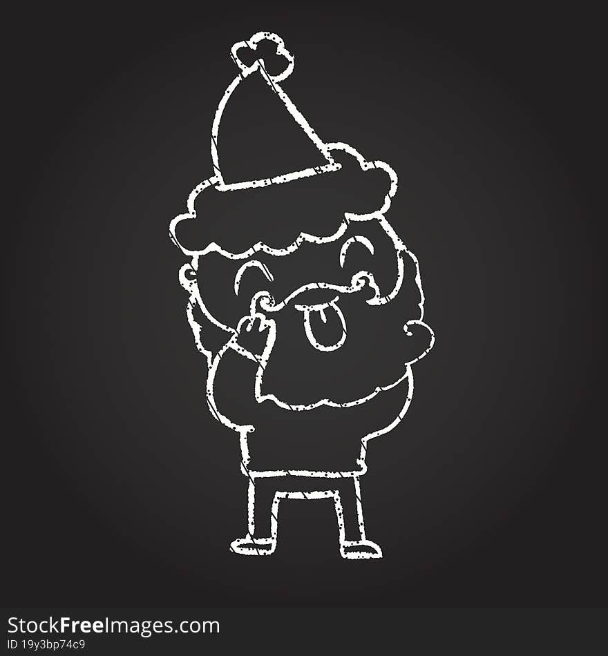 Christmas Man Chalk Drawing