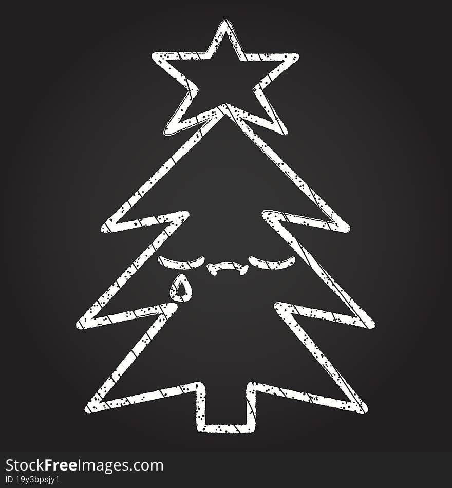 Christmas Tree Chalk Drawing